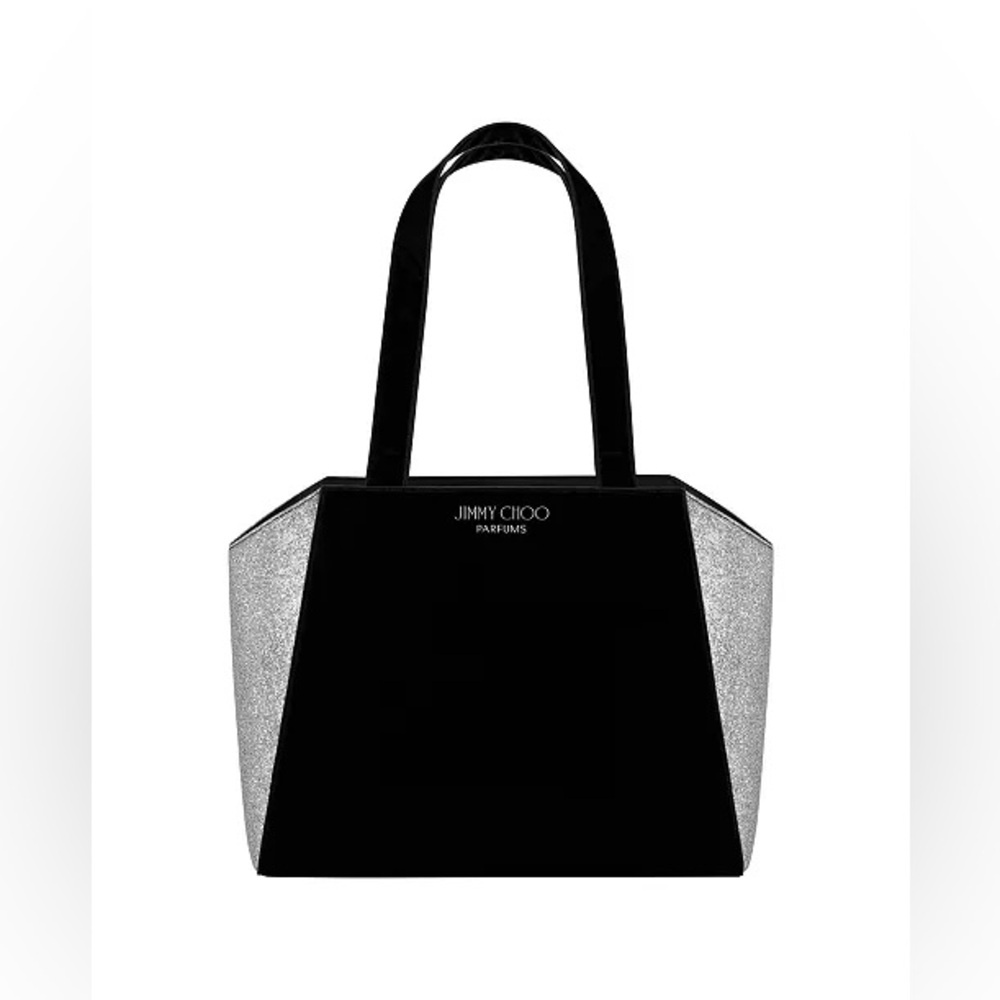 Jimmy Choo Silver Velvet Tote Bag